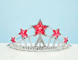 Kırmızı Yıldız Taşlı Plastik Elsa Tacı Çocuk Boy