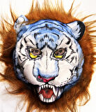 Kahverengi Saçlı Peluş Köpek Kurt Kaplan Maskesi 34 No