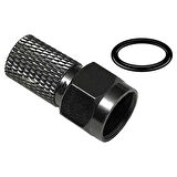 Fully E-325 Siyah Contalı Rg6/U6 22Mm 1.Kalite F Konnektör (100'Lü Poşet)