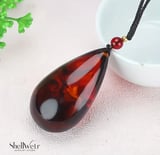 Ignis Gözyaşı Ateş Kehribarı damla şeklinde unisex Kolye 