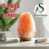 ŞİFACIBAŞI Himalaya Tuz Lambası 3 4 Kilo Kablo+Ampul Seti