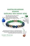 Sertifikalı Sağlık Ve Şifa Tılsım Bilekliği |dumanlı Kuvars - Aventurin - Azurit| Hediyelik Doğaltaş