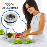 6,5 cm Paslanmaz Çelik Lavabo Sifon Kafası – Dayanıklı Plastik Gövde, Sızdırmaz Gider Başlığı