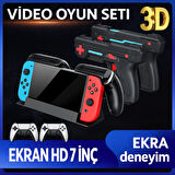 Taşınabilir Retro Atari, Oyun Konsolu, IPS 7 Inç Geniş Ekran, 2 Kol, 2 Tabanca 20.000'DEN Fazla Oyun