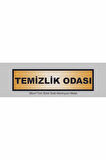TEMİZLİK ODASI Yazılı Kapı Levhası ,yönlendirme Levhası ,SİMLİ GOLD Renkli Aliminyum Levha