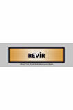 REVİR Yazılı Kapı Levhası ,yönlendirme Levhası ,SİMLİ GOLD Renkli Aliminyum Levha