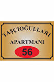 Apartman kapısı isimliği ,SİMLİ GOLD Renkli Aliminyum Levha
