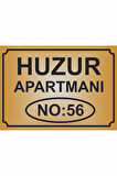 Apartman kapısı isimliği ,SİMLİ GOLD Renkli Aliminyum Levha
