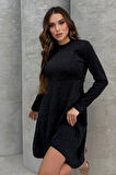 Lesa Wear Yumuşacık Likralı Simli Mini Gece Elbisesi