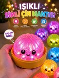 Çin Mantısı Işıklı Simli Çin Mantısı Squishy BÜYÜK BOY Dumpling Squishy Sürpriz Simli Renkli ışıklı