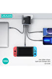 USAMS US-CC145 T44 100W 2 USB + 2 Type-C 100W GAN Şarj