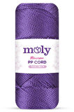 Moly PP Cord Polyester Makrome No:3 1mm 142-Mor Örgü İpi 100 Gram