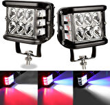 Offroad sis lambası beyaz-kırmızı-mavi 12 Led 36W Cift