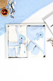 Erkek Bebek Bear Bornoz Takımı  Havlu Seti % 100 Pamuk Kumaş 0- 2 Yaş STL6986