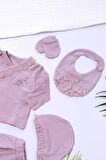 Kız Bebek 5 Li Dantelli Hastane Çıkışı Zıbın Seti STL6589