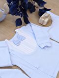 Erkek Bebek Gri Hastane Çıkışı Papyon  Lüks 10 Lu Set STL6405