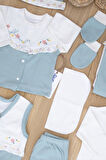 Kız Bebek Natural Yeşil İşlemeli süslü Lüks 10 Lu Hastane Çıkışı Set STL6064