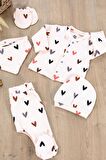 Kız Erkek Bebek Natural Pamuk Kumaş 5 Li Hastane Çıkışı Yenidoğan Set STL6608