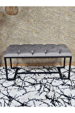 Siyah Boyalı - L - Ayaklı 100 cm x 38 cm Oturak - Bench - Makyaj Taburesi - Makyaj Oturak Gri Renk 100 x 40 Boyut/Ebat