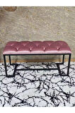 Siyah Boyalı - L - Ayaklı 100 cm x 38 cm Oturak - Bench - Makyaj Taburesi - Makyaj Oturak Pembe Renk 100 x 40 Boyut/Ebat