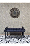 Siyah Boyalı Metal 80 cm Puf Bench - Antre Puf - Hol Bench - Puf - Oturak - Bench Füme Renk 90 x 45 Boyut/Ebat