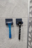 2'li Permatik Tutucu - Yapışkanlı Banyo Düzenleyici - Jilet Tutucu Aparat - Çok amaçlı Banyo Askısı