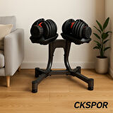 Ayarlanabilir Dambıl  Ve Stand Seti 2 x 24 Kg Ayarlanabilir  Mekanizmalı Dambıl + Dambıl Standı 