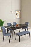 Ikon Meşe Desen 80x132 MDF Açılabilir Yemek Masası Takımı 4  Sandalye