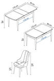 Jusie Meşe Desen 80x132 Açılabilir Mutfak Masası Takımı 4  Sandalye