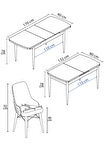 Mazaka Siyah Mermer 80x132 Açılabilir Mdf Masa Yemek Odası Takımı, Mutfak Takımı 4 Adet Sandalye