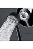 Moonshop Turbo Fan Pervaneli 5 Fonksiyonlu Siyah Duş Başlığı El Duşu
