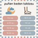 pufien Organik Pamuk Astarlı, Bebek İlk Adım Ayakkabısı, Kaydırmaz Taban, Bebek Pandufu, Siyah Patik
