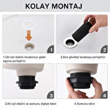 Siyah Pop-Up Lavabo Sifonu – Porselen Başlıklı, Taşmalı Lavabolarla Uyumlu, Kolay Kurulumlu