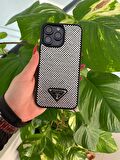 Kadın Gri Zirkon Taşlı Siyah  Renk Yazılı Özel Seri İphone 14 Pro Max Telefon Kılıfı