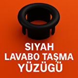 2 Adet Siyah Lavabo Taşma Yüzüğü | Evye Taşma Delik Kapağı – Plastik Malzeme