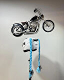 Motor & Motosiklet Kask Dış Aksesuar Çift Mavi Örgü Saç