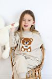 Kız-Erkek (Unisex) Çocuk İnterlok Kumaş Orta Kalınlıkta Nakışlı-Baskılı Örme Basic Eşofman Takımı