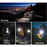 SMALL SUN 50W 1500 Lümen 1 KM Menzilli USB Şarjlı, Zoom Özellikli Kafa Feneri