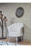 Tekli İstiridye Beyaz Boyalı Sivriltme Ayak Çay Seti Koltuk Tekli Berjer , Balkon, Salon, Ofis
