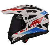 PIONEER 2 NAMIB BEYAZ-MAVİ-KIRMIZI KASK