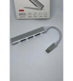 Desingshop All 4 In 1 Type-C To USB 3.0 Hub Adaptör Çevirici & Dönüştürücü Çoğaltıcı