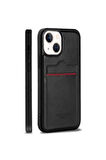 Desingshop Apple iPhone 15 Plus Kartlıklı Lüx Deri Kılıf Siyah