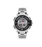 Dijital & Analog Çelik Kordon Gümüş Fonksiyonlu Erkek Kol Saati