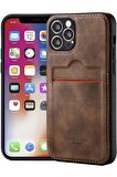 Iphone 14 Pro Max Kartlıklı Deri Kılıf