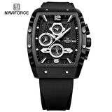 Naviforce Siyah Silikon Kayışlı Analog Kol Saati