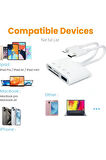 Desingshop 4 İn 1 Lightning Ve Type-C Çıkışlı Çoklu Kablolu SD TF Kart Okuyucu Usb Hub