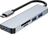 Desingshop USB C Hub 5'i 1 arada Tip C USB3.0+USB2.0 * 2+SD/TF Kart Bilgisayarlar için Çok Bağlantı Noktalı Hub Adaptör