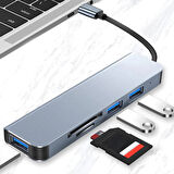 Desingshop USB C Hub 5'i 1 arada Tip C USB3.0+USB2.0 * 2+SD/TF Kart Bilgisayarlar için Çok Bağlantı Noktalı Hub Adaptör