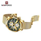 Naviforce Analog Altın Hasır Kordon Kol Saati	