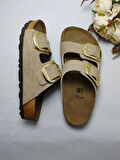 Mantar Taban Birkenstocks Model Arızona Model Çift Tokalı Ortopedik Terlik